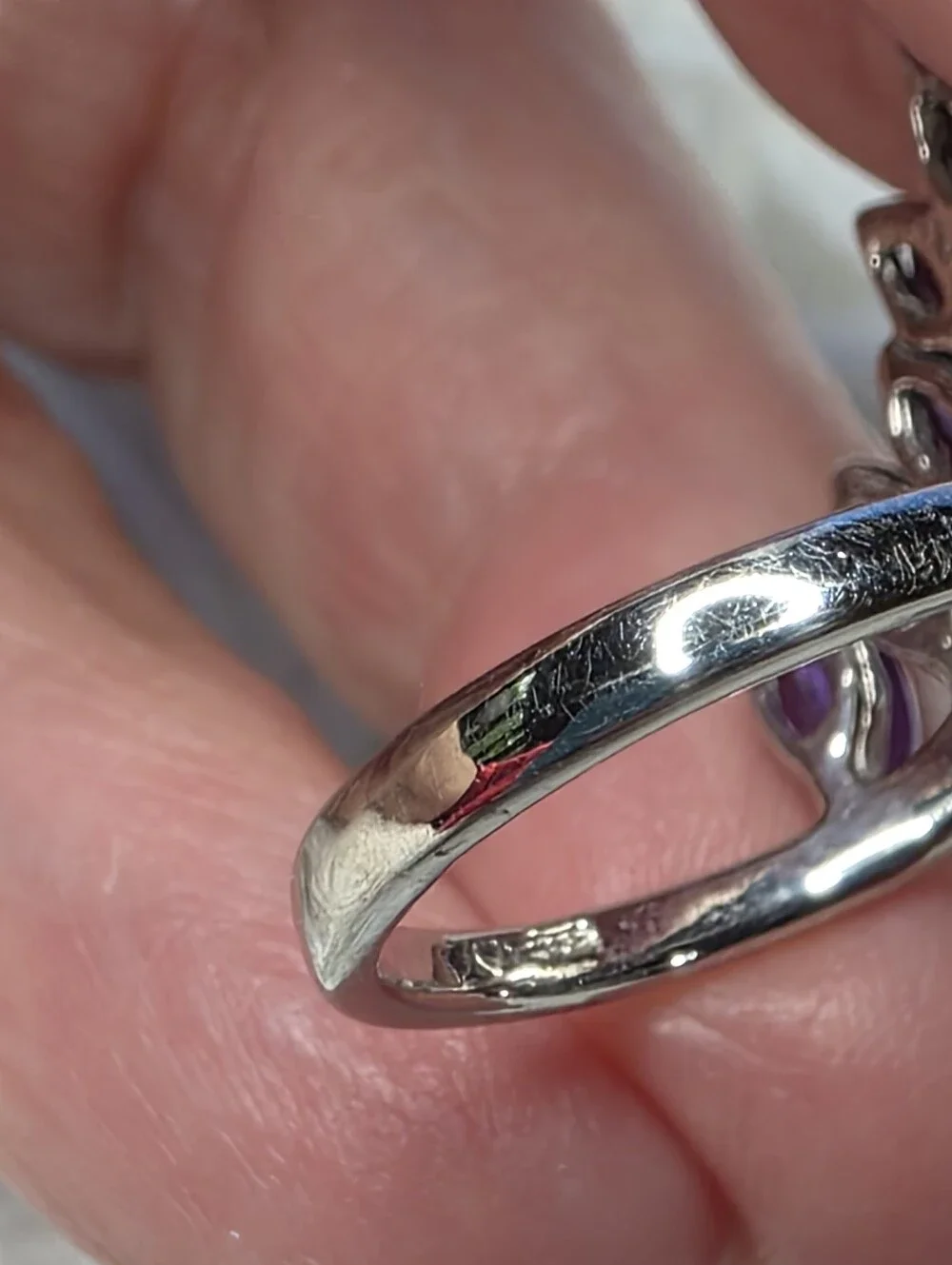 Amethyst Marquise Sterling Silver Bypass Ring